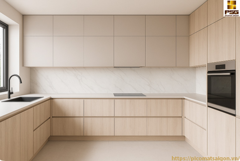 Tấm PVC Plasker chống nước làm lavabo, tủ bếp