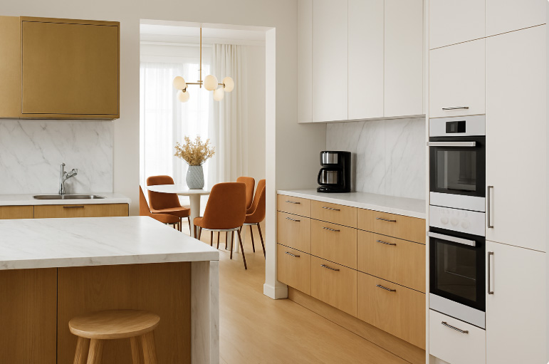 Tấm nhựa cứng chịu lực PVC Plasker làm tủ bếp