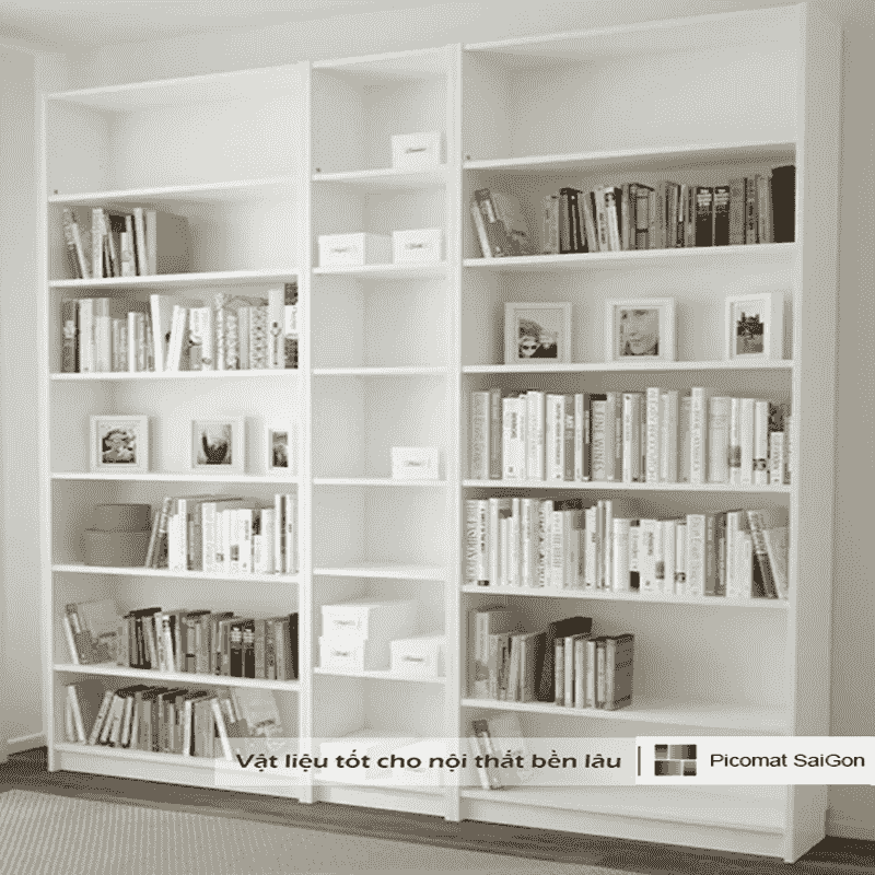 Mẫu kệ sách đẹp làm từ tấm nhựa pvc PLASKER phủ bề mặt PC 012