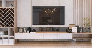 Tấm ván nhựa PVC Plasker làm tủ kệ tivi