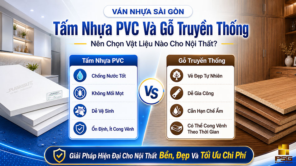 Vách Ngăn Phòng Bằng Tấm Nhựa PVC: Cách Chọn Theo Không Gian, Độ Ẩm Và Kiểu Thi Công 2 So sánh tấm nhựa PVC và gỗ tự nhiên dùng cho vách ngăn nội thất