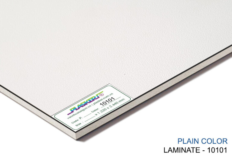 Mẫu Laminate màu trơn 10101 bề mặt nhám phủ trên tấm nhựa PVC PLASKER