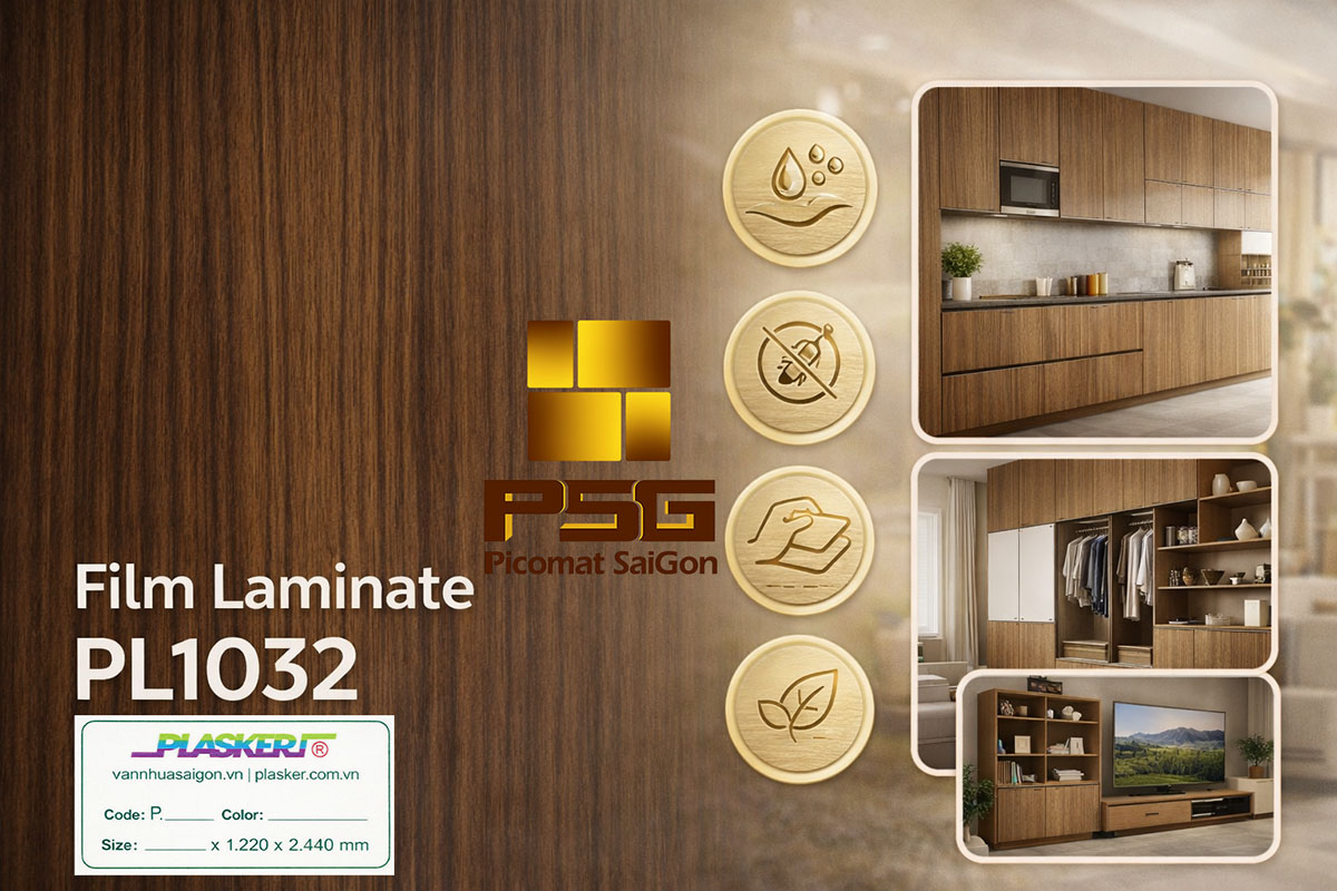 Tấm nhựa PVC PLASKER phủ laminate PL1032
