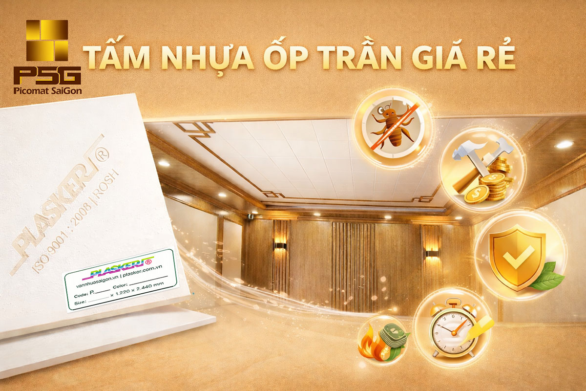 Trần Nhựa PVC Cách Nhiệt Chống Nóng: Hiệu Quả, Điều Kiện Và Cách Chọn 1 Trần nhựa PVC ốp trần cho không gian nội thất, lớp hoàn thiện hỗ trợ giảm nóng