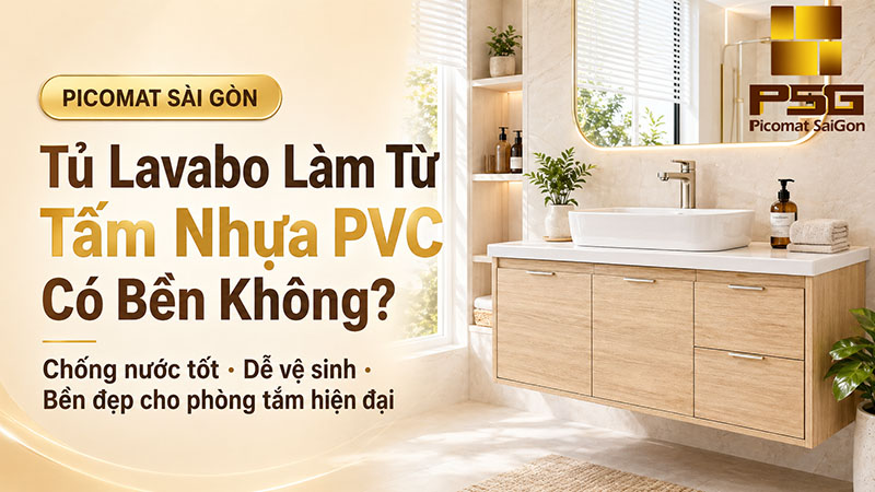 Tủ lavabo làm từ tấm nhựa PVC