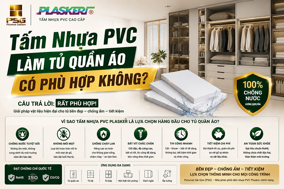 Tấm nhựa PVC làm tủ quần áo